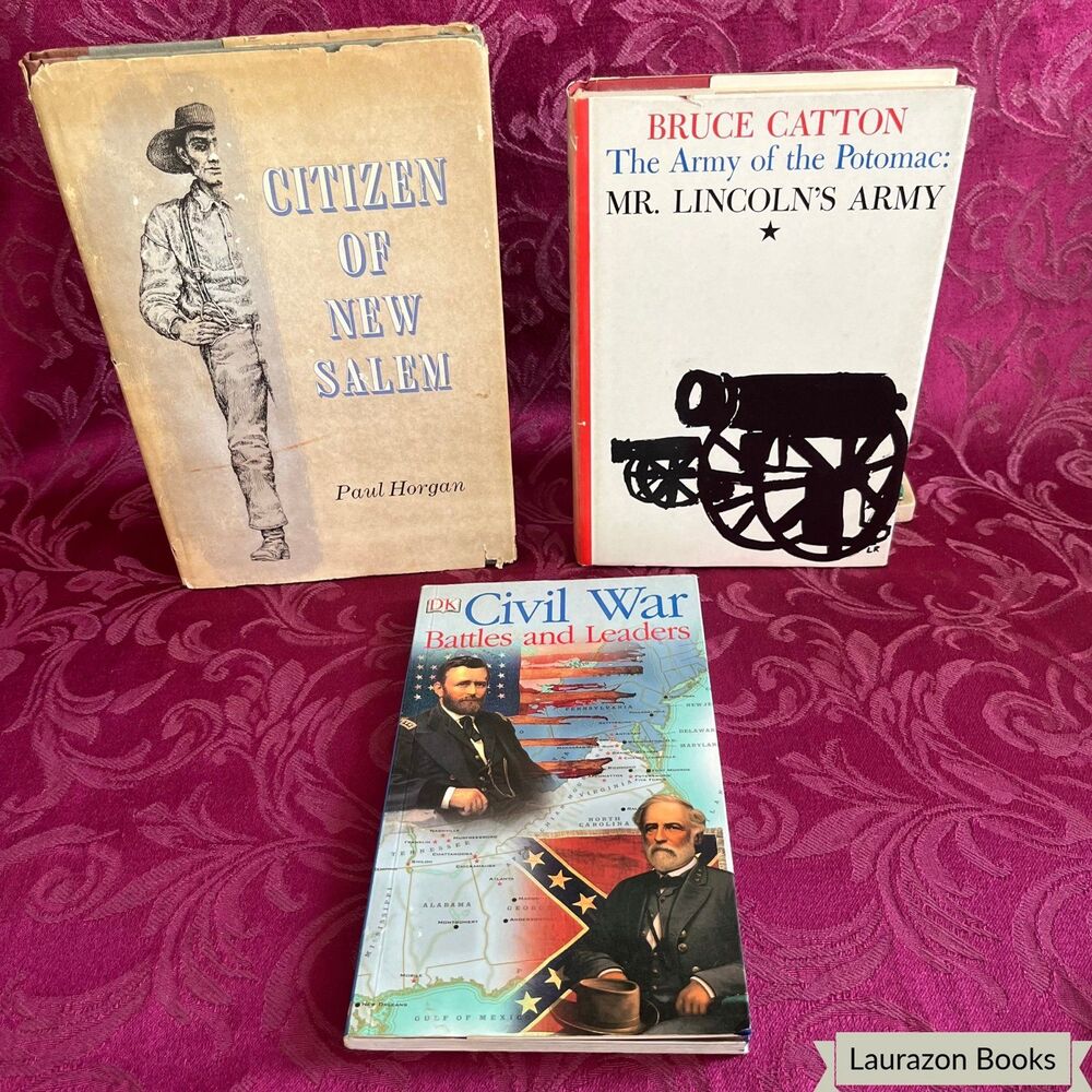 Lot of 3 Vintage Civil War & Abraham Lincoln Books
